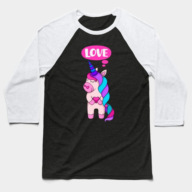 Love unicorn Baseball T-Shirt by Mashmuh